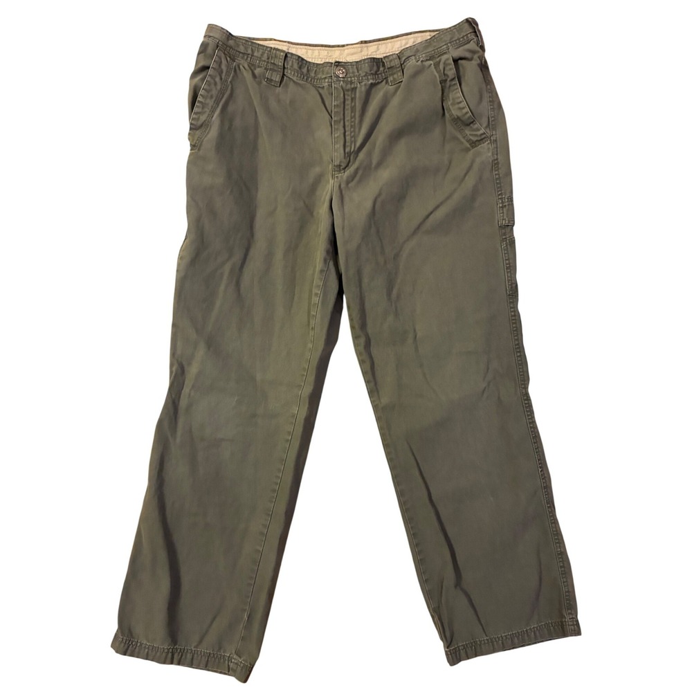 Columbia Omni-Shield Mens 38x32 Olive Green Canvas Utility Hiking Pants Y2K